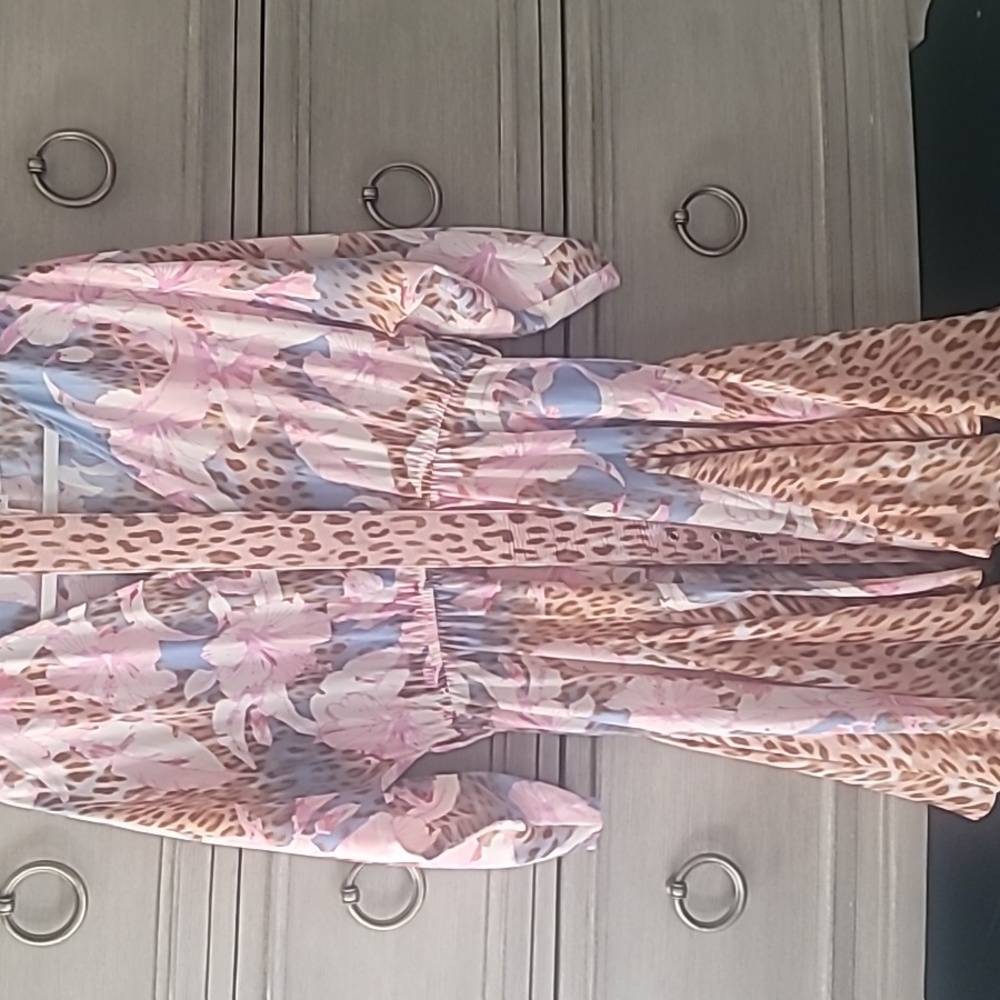 Venus Floral and Animal Print Flowy Belted Dress